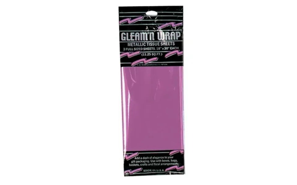 Gleam N Wrap Metallic Sheets 18 X 30 Cerise - 12 Pack 3 Per Package