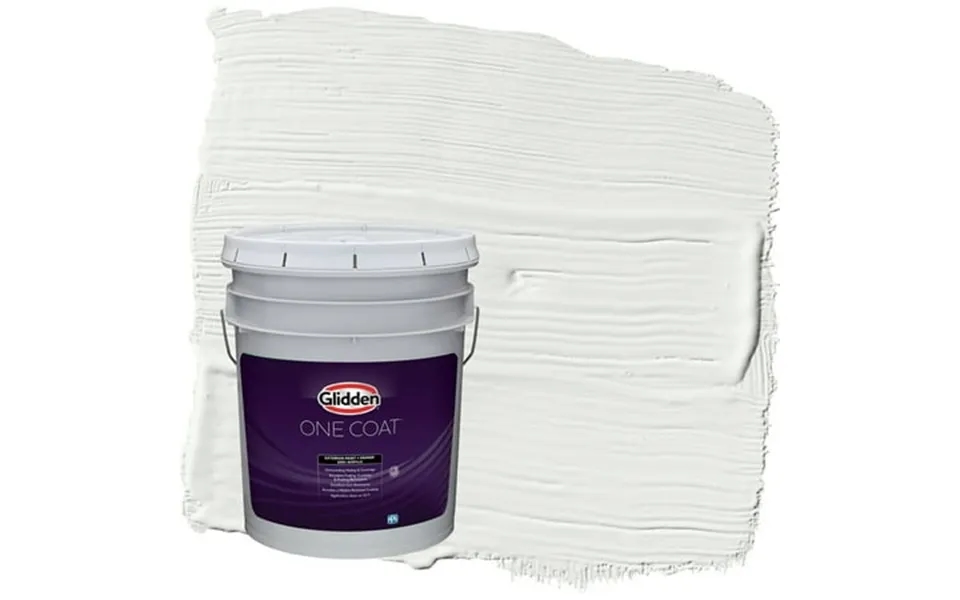 Glidden One Coat Pacific Pearl Off-white Flat Exterior Paint With Primer 5 Gallon