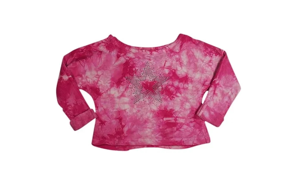 Glitter Girl - Little Girls Ls Cropped Sweatshirt 37662-4 Pink Star