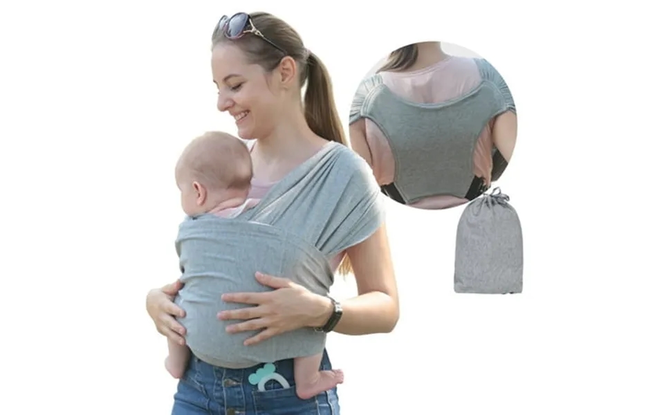 Gllquen Baby Wrap Carriers Premium Organic Cotton Adjustable Slings For Toddlers Infant Newborn Light Gray