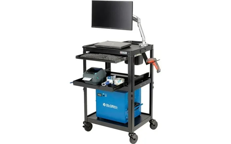 Global Industrial 436997bk Mobile Powered Laptop Cart With 1331wh Battery - Black