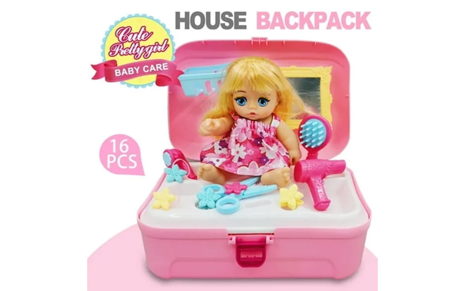 Gluaae Baby Doll Accessories Set 16 Piece Kids Pretend Dressing Up Toy Kit For Toddler Girls Beauty Play Toy With Backpa