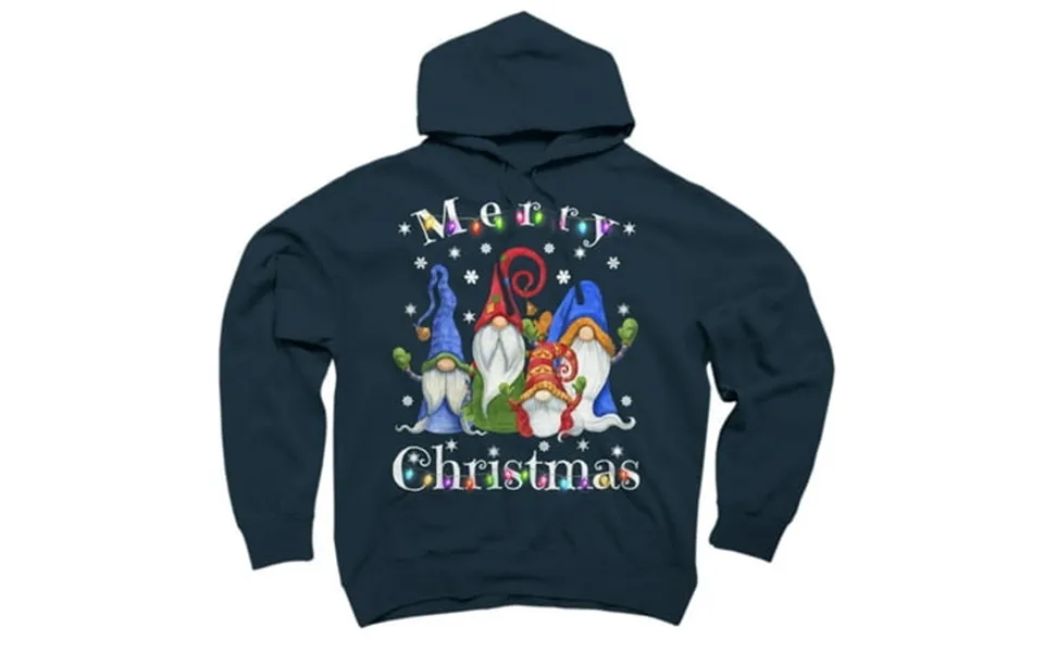 Gnome Christmas Pajamas Navy Blue Graphic Pullover Hoodie - Design By Humans 2xl