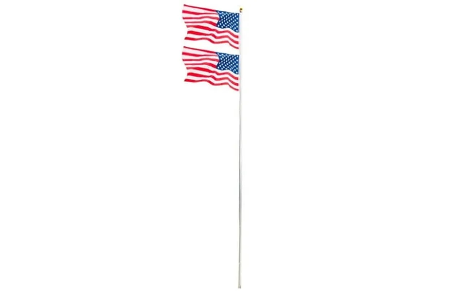 Godecor 20ft Aluminum Flagpole W 2 American Flags And Gold Ball