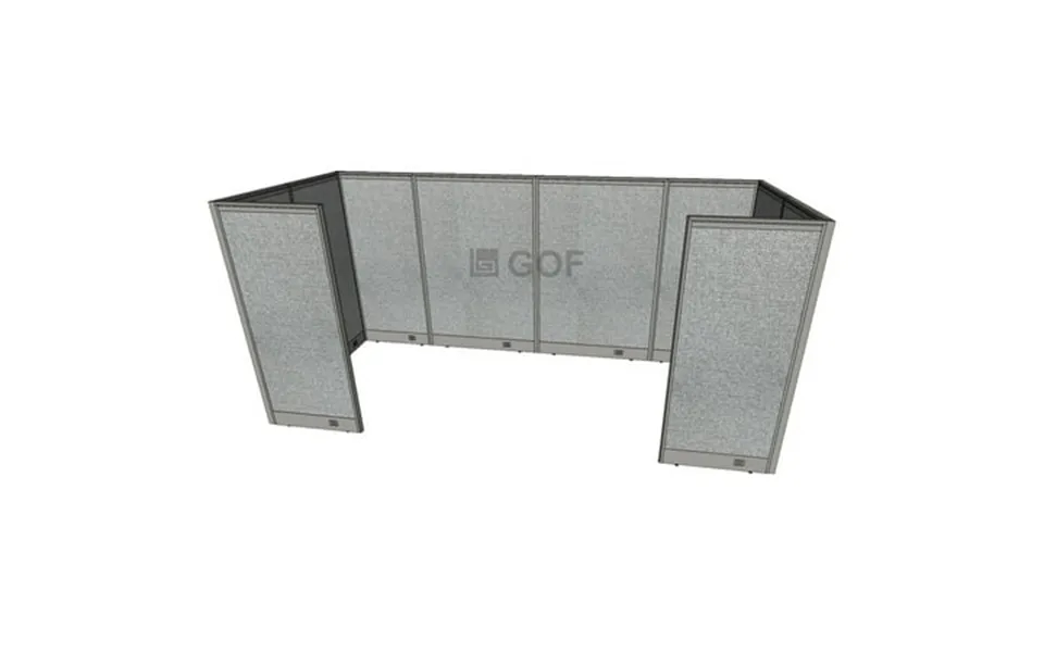 Gof 2 Person Workstation Cubicle 5’d X 13’w X 6’h Office Partition Room Divider 72 H Cubicle Olny Grey