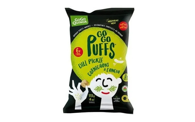 Gogo Quinoa Puffs Dill Pickle Puffs Snacks 113g 4 Oz. Bag Imported From Canada product image