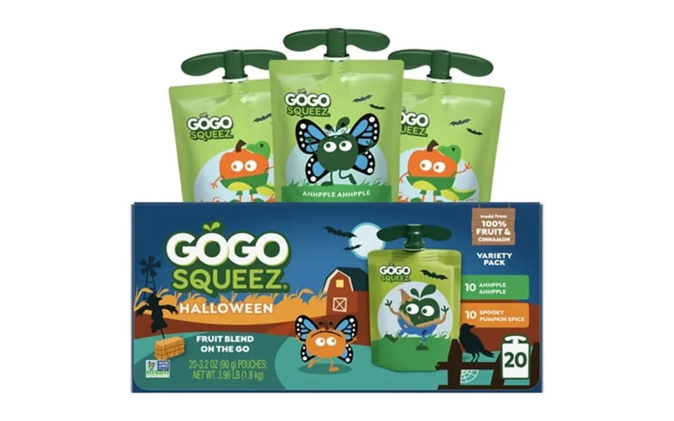 Gogo Squeez No Sugar Added Halloween Variety Pack Apple Pumpkin Spice 3