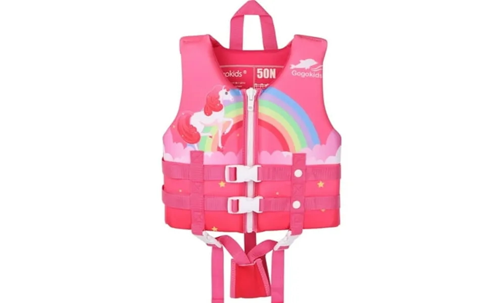 Gogokids Kids Swim Vest Life Jacket Flotation Swimming Aid With Adjustable Safety Strap Age 1-9 Years 22-50lbs Red Unico