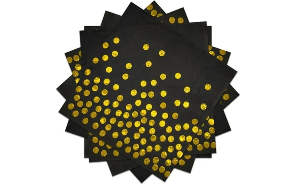 Gold Paper Napkins 20pcs Black And Gold Polka Dot Party Napkins Disposable Cocktail Serviettes Dinner Napkins With Golde