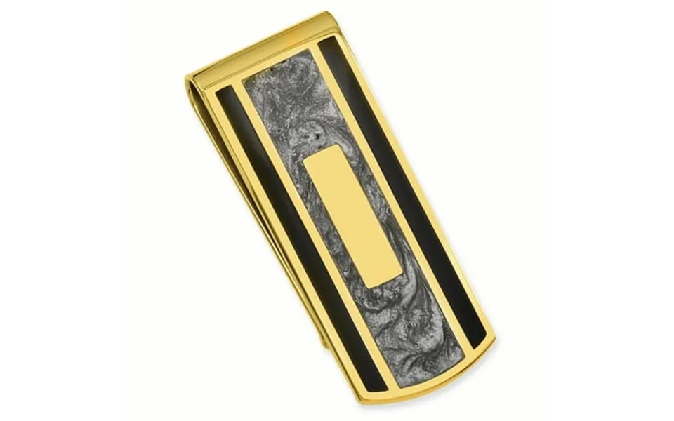 Gold Plated Kelly Waters Black Grey Epoxy Money Clip Engravable Area Fashion Jewelry For Dad Mens Gifts For Him