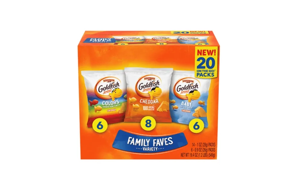 Goldfish Family Faves Crackers Cheddar Colors And Baby Crackers Snack Pack 0