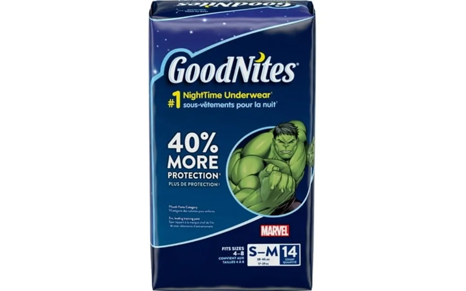 Goodnites Marvel Limited Edition Boy S Bedtime Underwear Size Small Medium 14 Ct