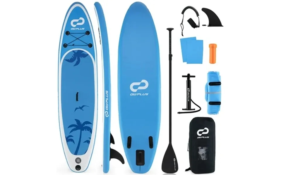 Goplus 11 Inflatable Sup Board Portable Paddle Board With 5d Rings Stand Up Paddle Board For Youth & Adult Blue