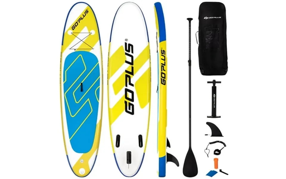 Goplus 11ft Inflatable Stand Up Paddle Board 6 Thick W Leash Backpack Aluminum Paddle Yellow