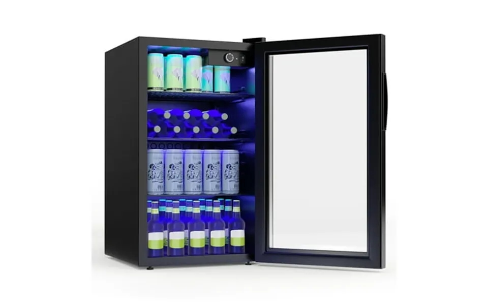 Goplus 120 Can Beverage Refrigerator Beer Wine Soda Drink Cooler Mini Fridge
