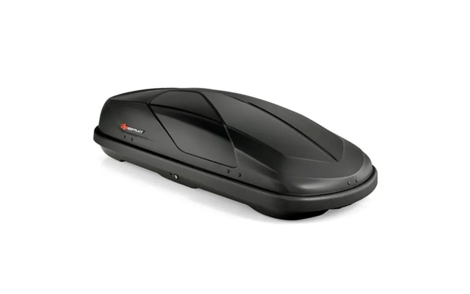 Goplus 14 Cubic Feet Cargo Box Dual-sided Opening Rooftop Carrier Heavy Duty Black