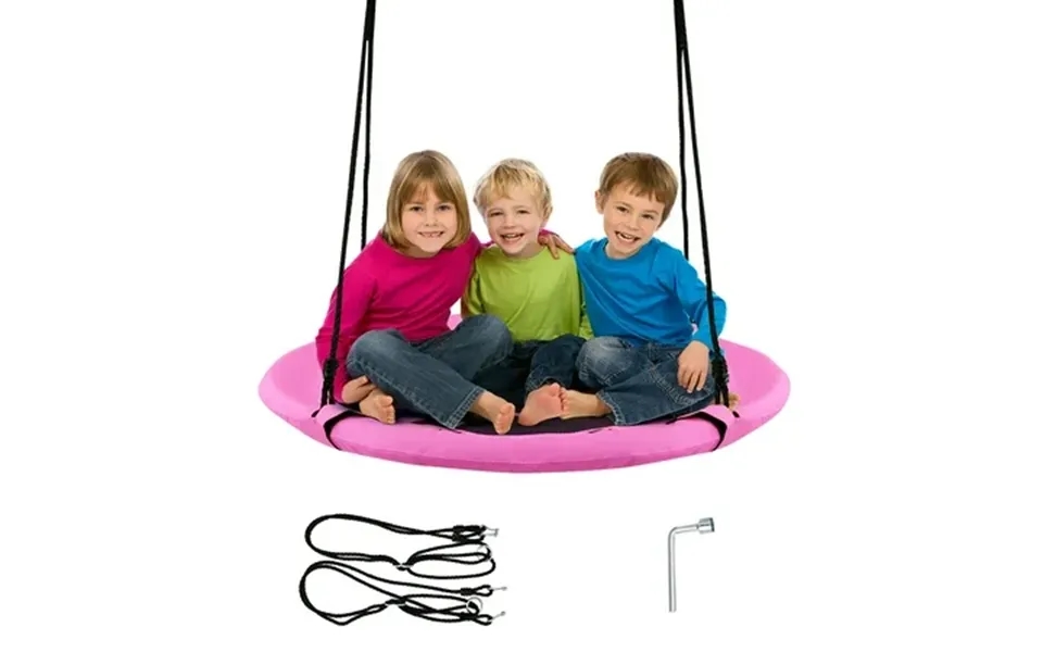 Goplus 40 Flying Saucer Tree Swing Indoor Outdoor Play Set Swing For Kids Pink