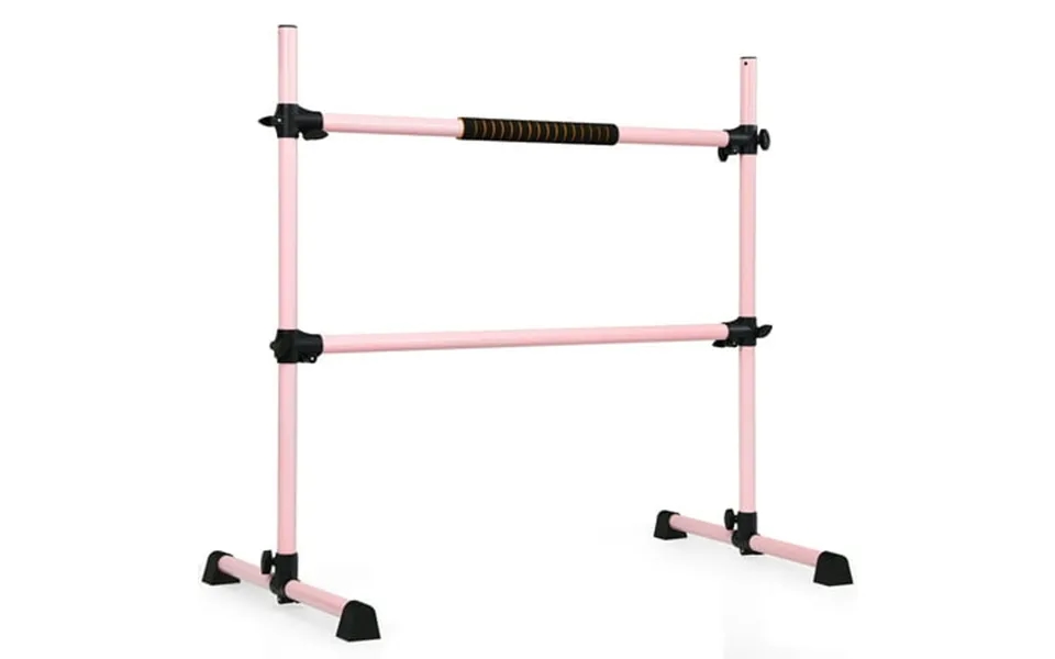 Goplus 4ft Portable Ballet Barre Freestanding Adjustable Double Dance Bar Pink