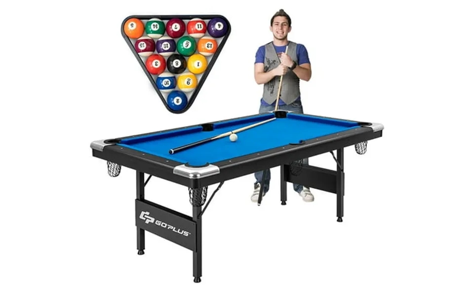 Goplus 6 Ft Billiard Table 76 Inch Foldable Pool Table Perfect For Kids And Adults Blue