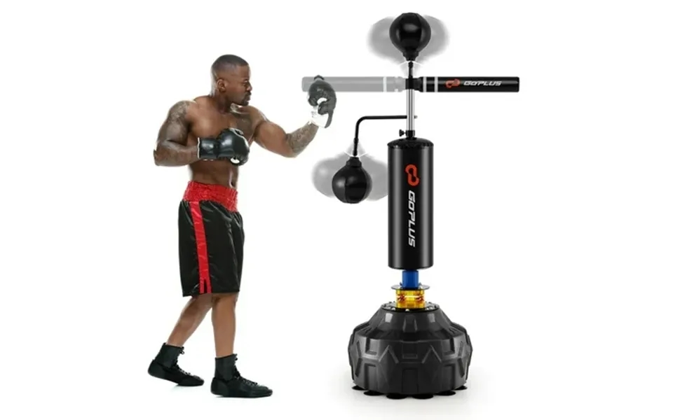 Goplus Boxing Speed Trainer Freestanding Fillable 360 Spinning Bar Adjustable Height