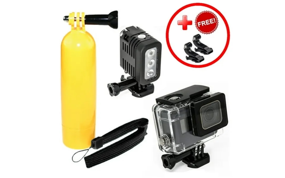 Gopro Hero5 Hero6 Underwater Action Bundle With Housing Led Light & Floaty 2 Free J Hooks