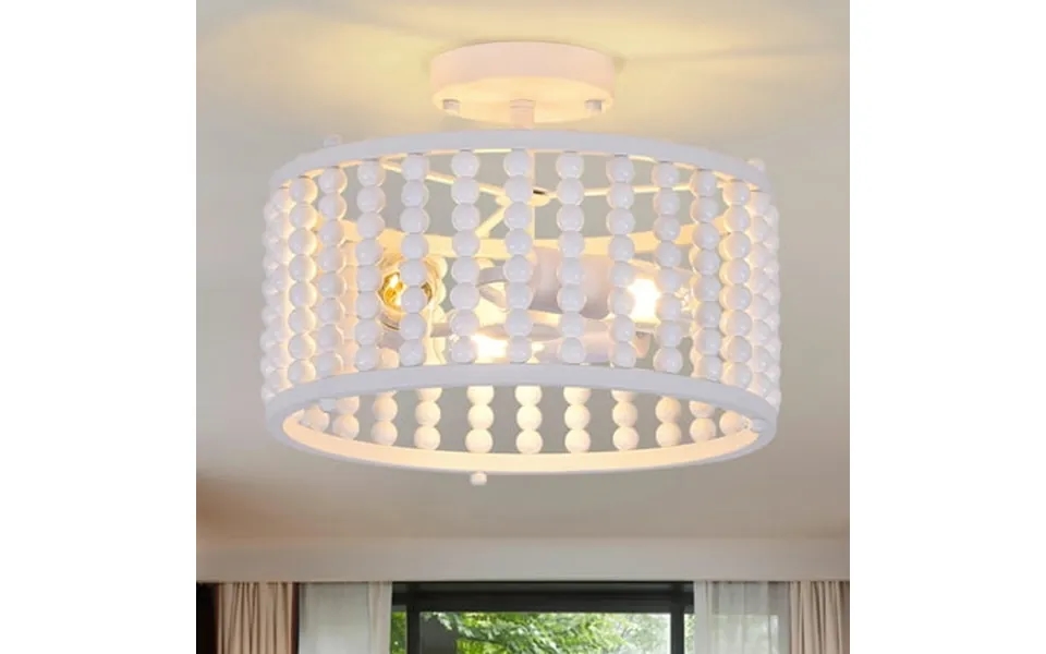 Goyeel Foyer Farmhouse Light Fixtures Ceiling Mount Semi Flush Mount Light Fixture 3-light White