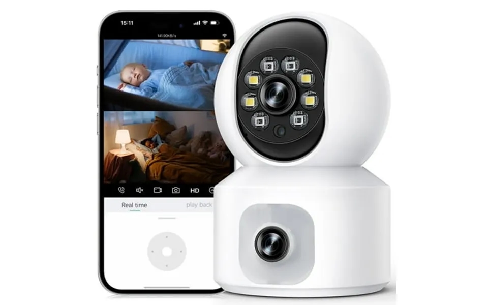 Gped Baby Monitor With Dual Cameras 2k Hd Wifi Cameras For Home Security Baby Monitor Pet Camera 360 Ptz & Fixed Camera