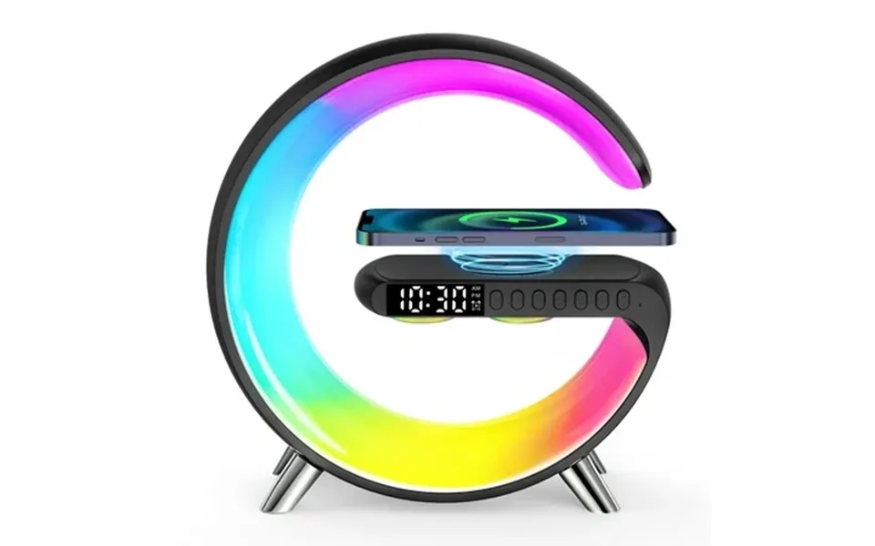 Gped Bluetooth Atmosphere Lamp Alarm Clock 15w Fast Wireless Charger Dimmable Night Light