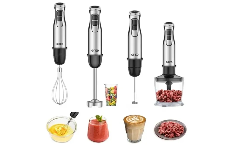 Gped Hand Blender 5-in-1 Immersion Hand Blender 12 Speed Turbo Mode Stick Blender For Make Smoothie Milk Shakes Juice Sa