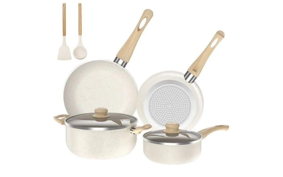 Gped Nonstick Cookware Set 8pcs Pots And Pans Set Induction Kitchen Cooking Set With Frying Pans Saucepans Saute Pan Sta