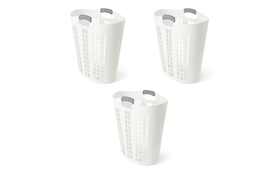 Gracious Living Easy Carry Flex Hamper Laundry Basket W Handles 3 Pack