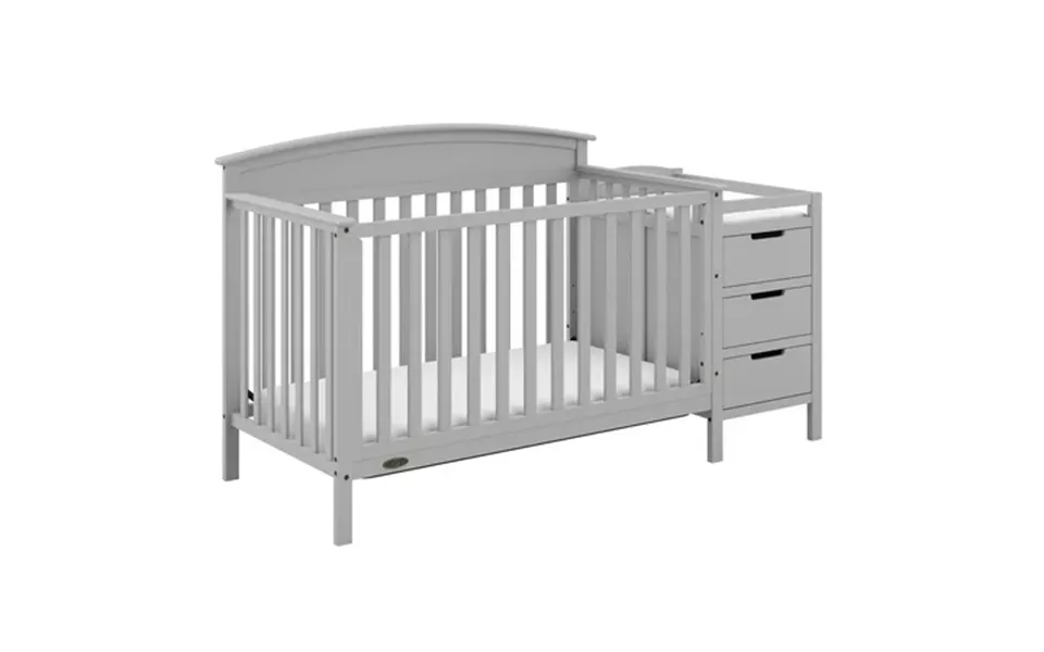 Graco Benton 4-in-1 Convertible Baby Crib And Changer Pebble Gray