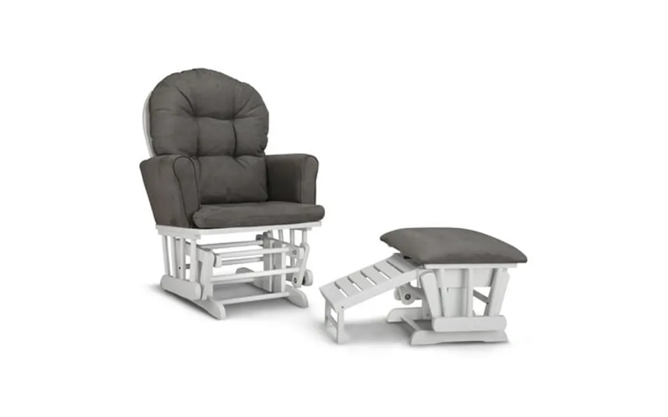Graco Parker Infant Nursery Wood Glider And Ottoman White With Gray