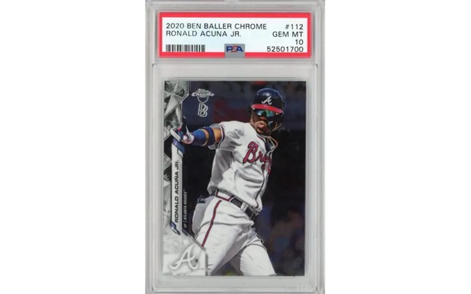 Graded 2020 Ben Baller Chrome Ronald Acuna Jr. 112 Baseball Card Psa 10 Gem Mint