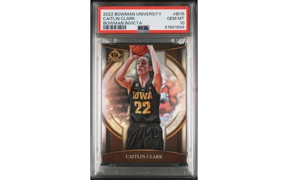 Graded 2022 Topps Bowman University Caitlin Clark Bi15 Invicta Rookie Rc Basketball Card Psa 10 Gem Mint