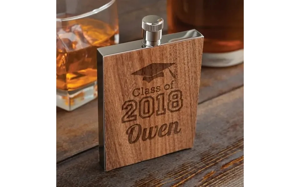 Graduation Year Personalized Wood Flask