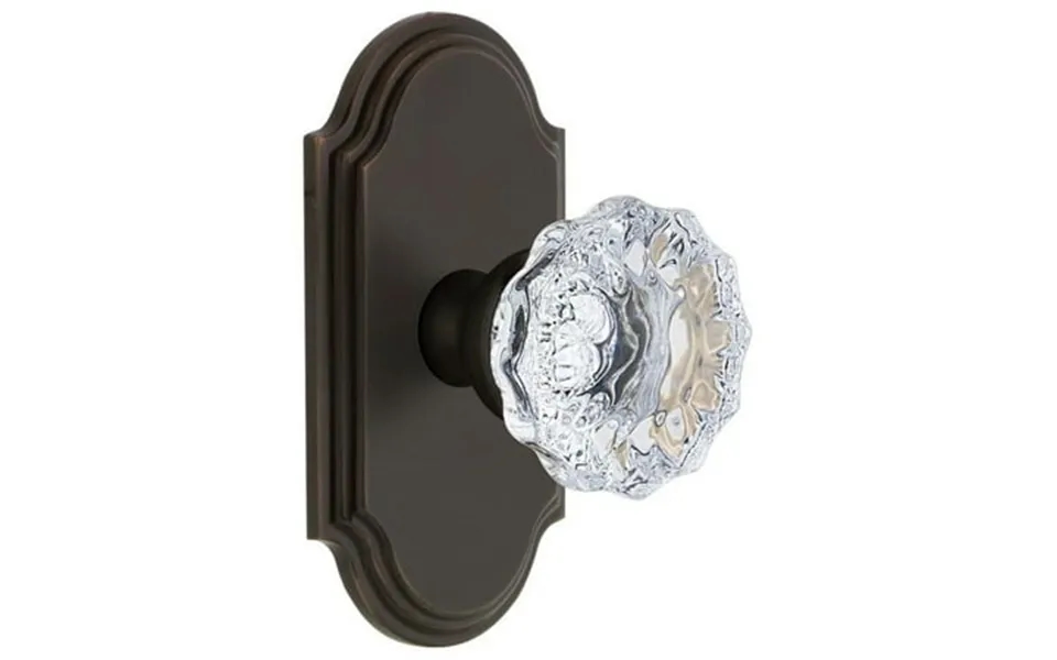 Grandeur Arcfon Dd Na Arc Solid Brass Rose Dummy Door Knob Set - Bronze