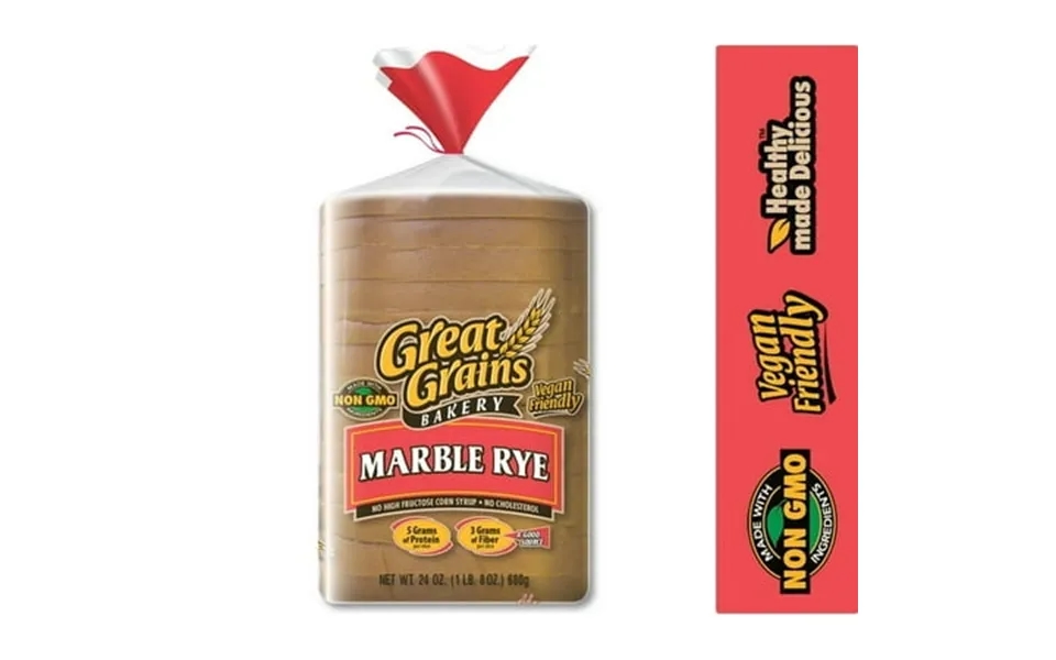 Great Grains Bakery Marble Rye Bread 24 Oz. Sliced Pack Of 3