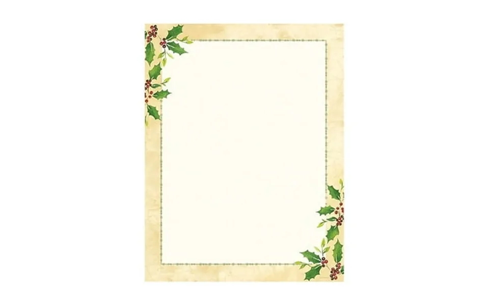 Great Papers Holiday Stationery Falling Holly 80 Pack 2015049