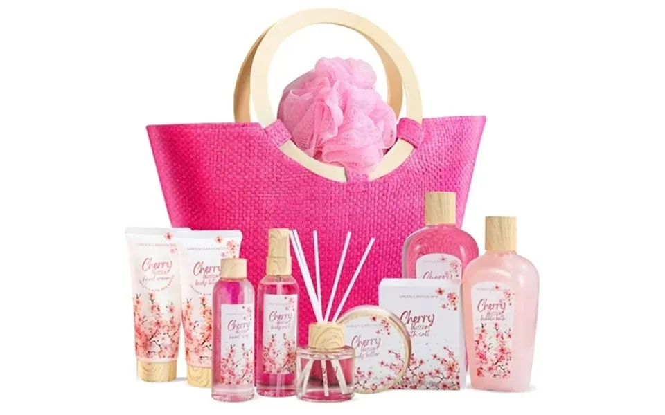 Green Canyon Spa Gift Sets For Women 11pcs Cherry Blossom Bath Baskets Christmas Day Gifts For Mom