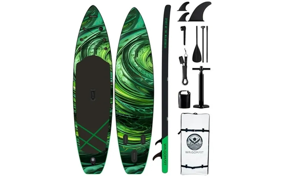 Green Emerald 11ft X 33 Super Wide Inflatable Stand Up Paddle Board Ultra Stable Wide Sup Up To 2 People 375lb Fully Equ