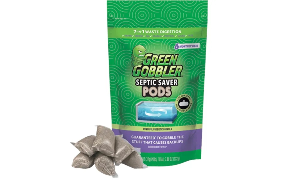 Green Gobbler Monthly Septic Tank Treatment Pacs Pre-measured Flushable Pacs - 6 Pc Ct