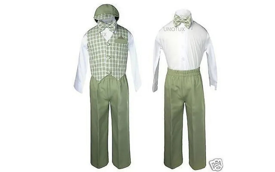Green Infant Boy Toddler Formal Wedding Party Suit Vest Set Outfits S-xl 2t-4t