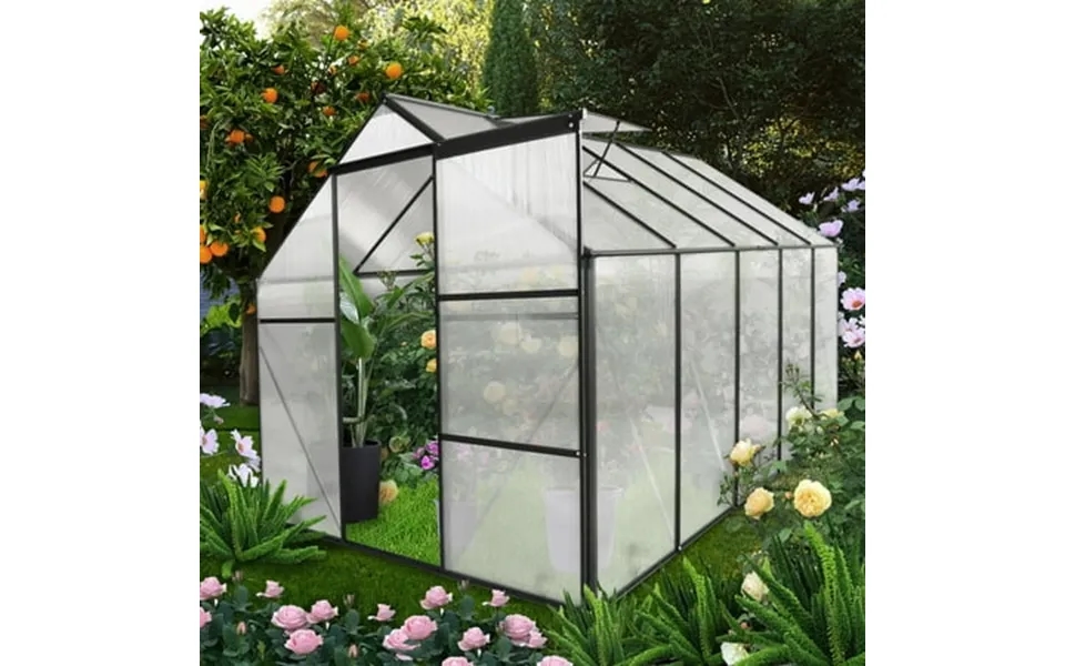 Greenhouse For Outdoors 6.23 X 10.2 X 6.4 Aluminum Greenhouse With Window Sliding Door Polycarbonate Greenhouses Garden