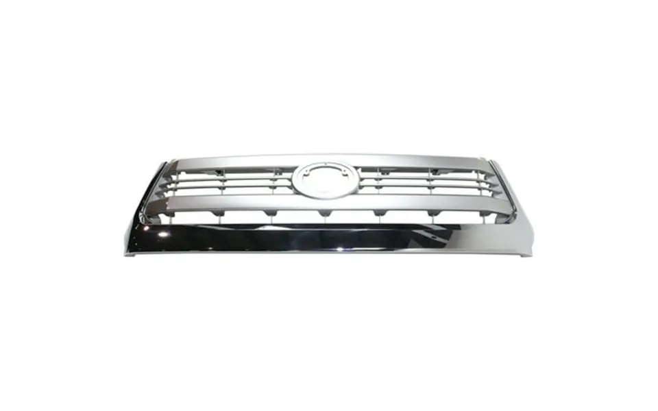 Grille Assembly Compatible With Toyota Tundra 2014-2015 Painted-silver Gray With Chrome Molding And Front Emblem 1794 Ed