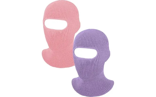 Grnshts 2 Pieces 1-hole Knitted Ski Full Face Covering Adult Winter Balaclava For Outdoor Sports product image