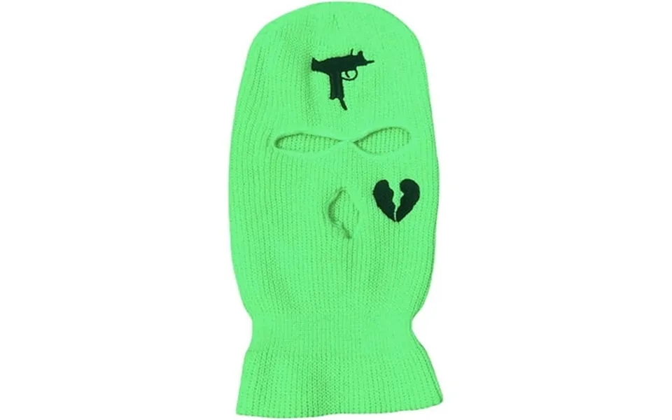 Grnshts 3-hole Full Face Cover Thermal Knit Ski Mask Winter Balaclava Cap For Outdoor Sports Green