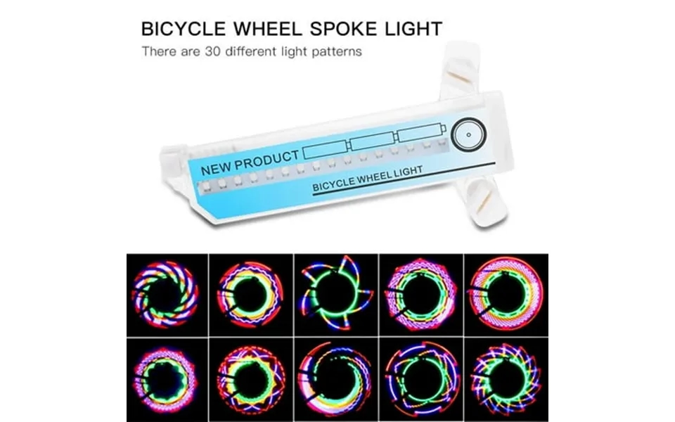 Grnshts Bicycle Spoke Light 32 Led Lights Display Bright 30 Patterns Full Bike Wheel Change Waterproof 2pcs