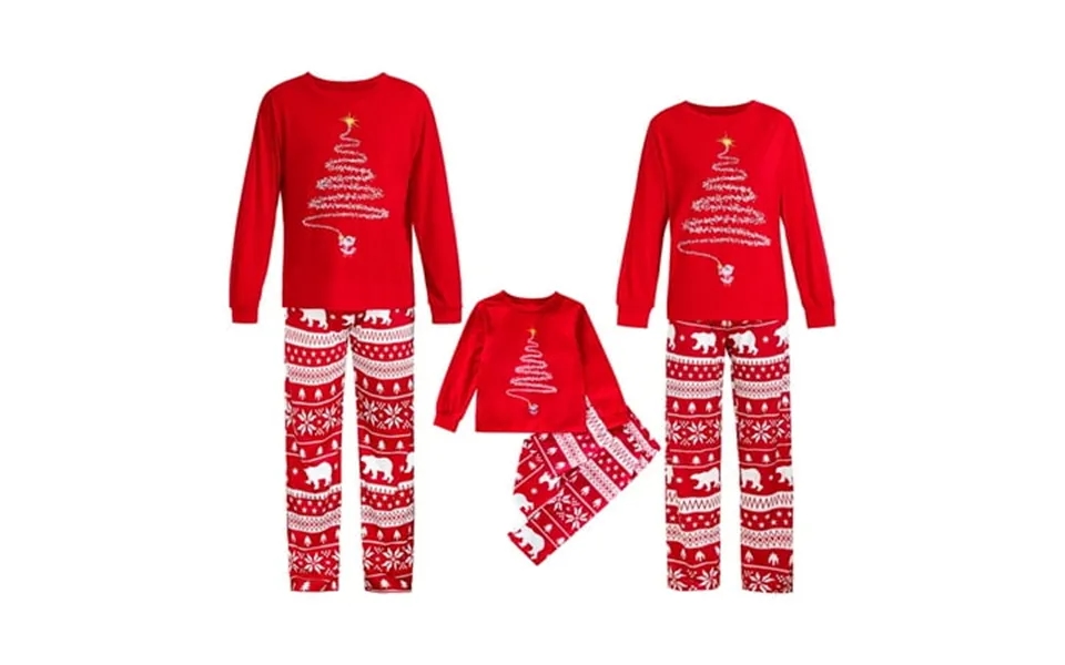 Grnshts Christmas Pajamas For Family Matching Family Xmas Pjs Sets Christmas Tree Printed Long Sleeve Top And Pants Slee