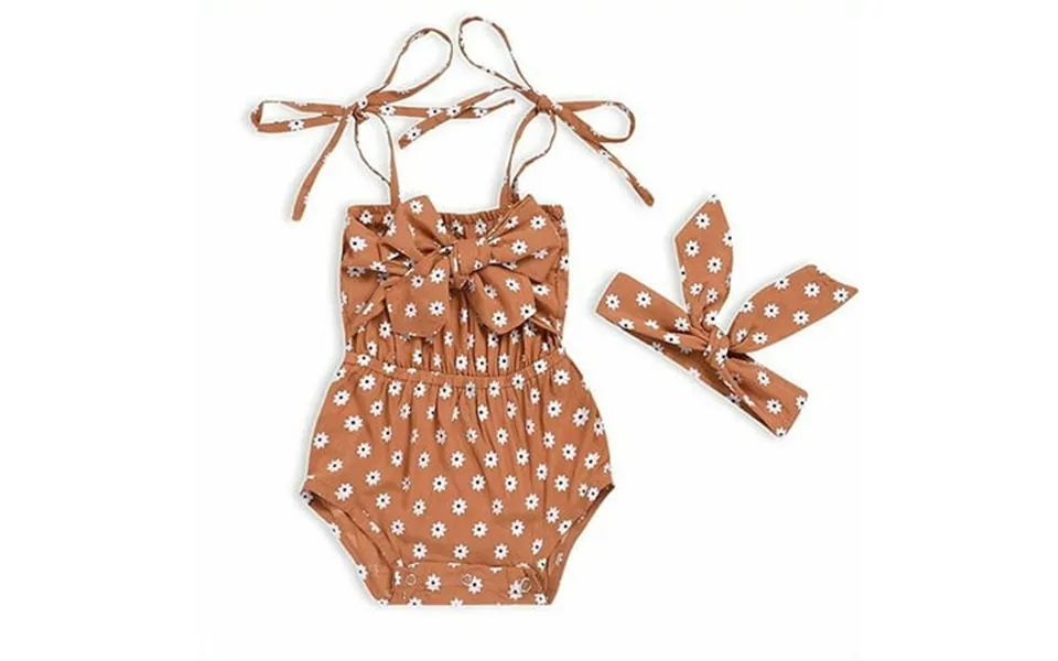 Grnshts Newborn Baby Girls Floral Sleeveless Romper Bodysuit Headband Outfits Summer Clothes12-18 Months